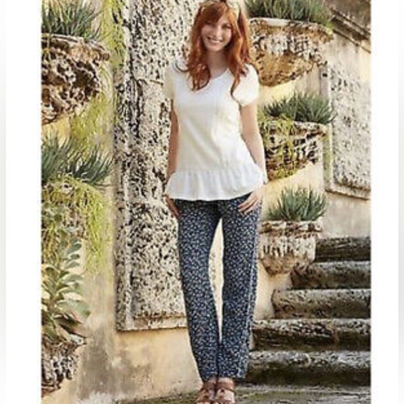 Matilda Jane pants floral Women's Hello Lovely Blue Blossom size Medium - Picture 1 of 6